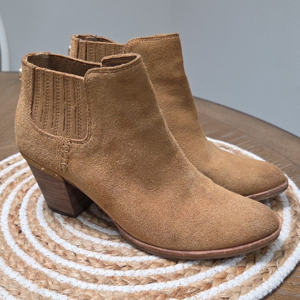 Steve Madden Tinker Leather Chunky Hell Boot In Camel, Size 9